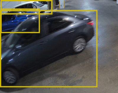 Vehicles in a garage